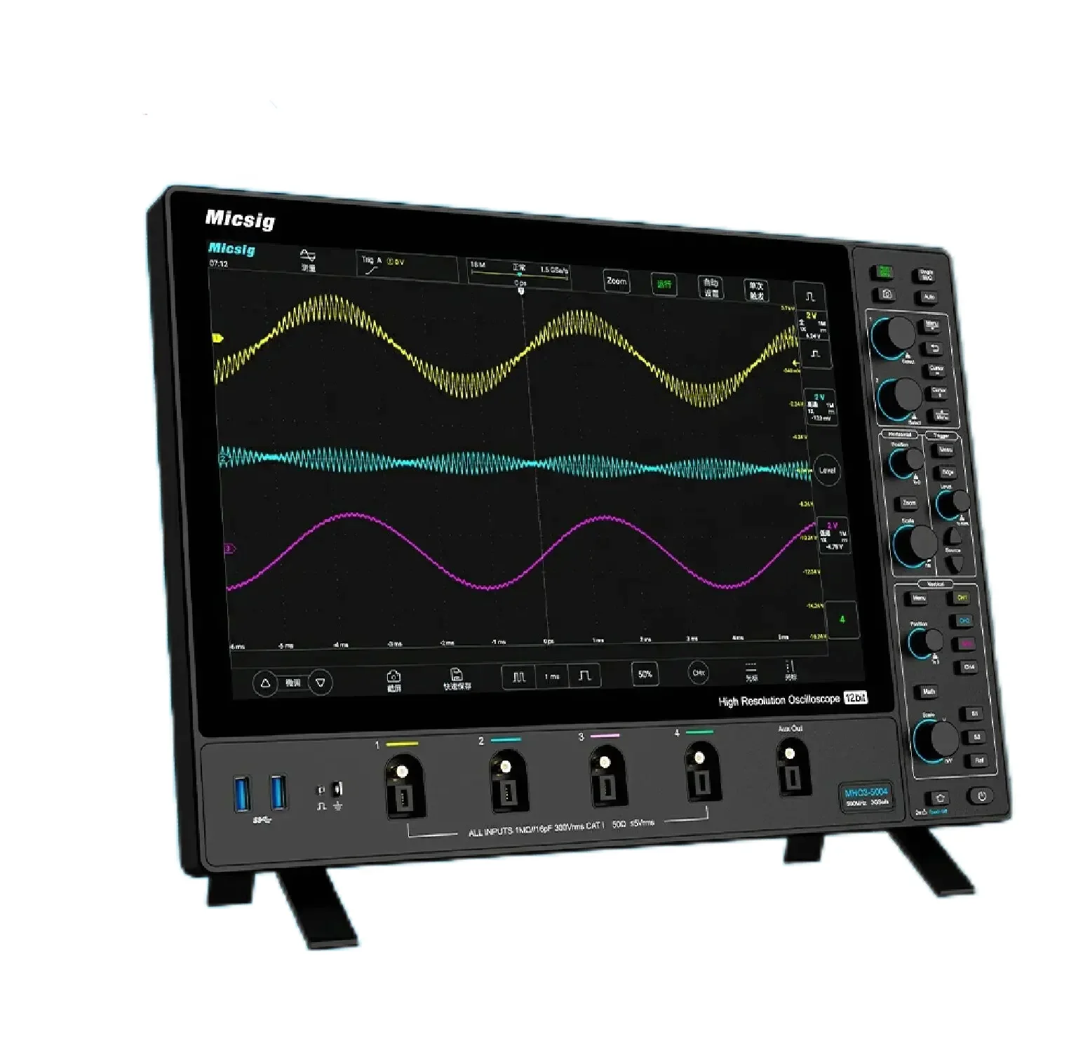 Micsig MHO3-5004 Digital High Resolution Oscilloscope 500MHz 4 Analog channels 3GSa/s 360Mpts