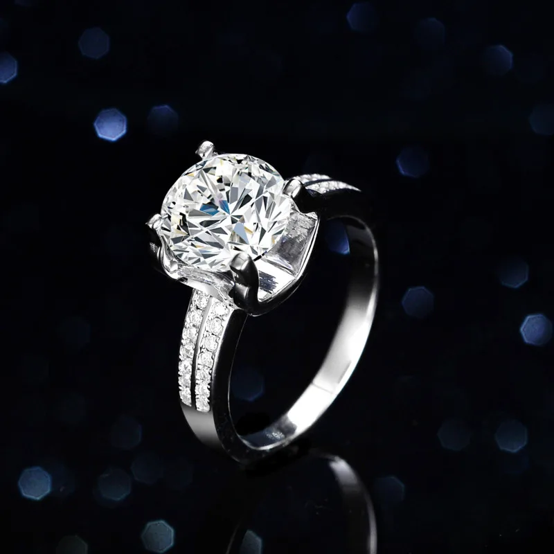 Imagem -03 - Anel de Prata Esterlina Feminino Moissanite Jóias com Diamantes Faixas de Casamento de Luxo Conjuntos de Noivas Anel de Coquetel mm 3ct Joycejelly-s925