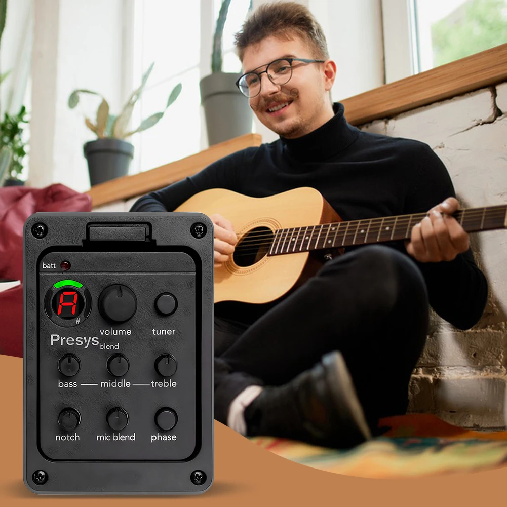 Pickup per chitarra in plastica 301 con sintonizzatore Presys Pickup piezoelettrico Accessori per parti EQ per chitarra Soundhole