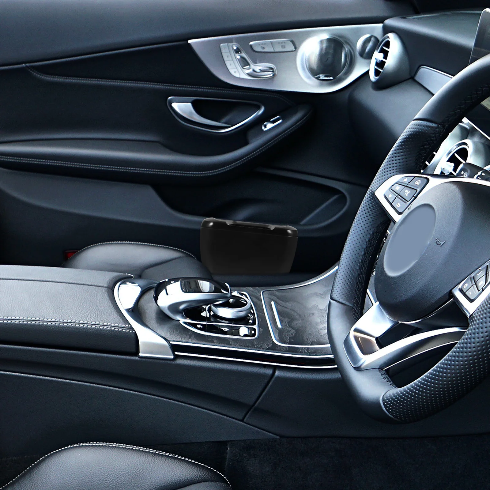 

Портативный мини-автомобильный мусорный бак Премиум-качество Автомобильный мусорный бак Черный Сохраняет автомобильный чистый аккуратный Удобный для поездок