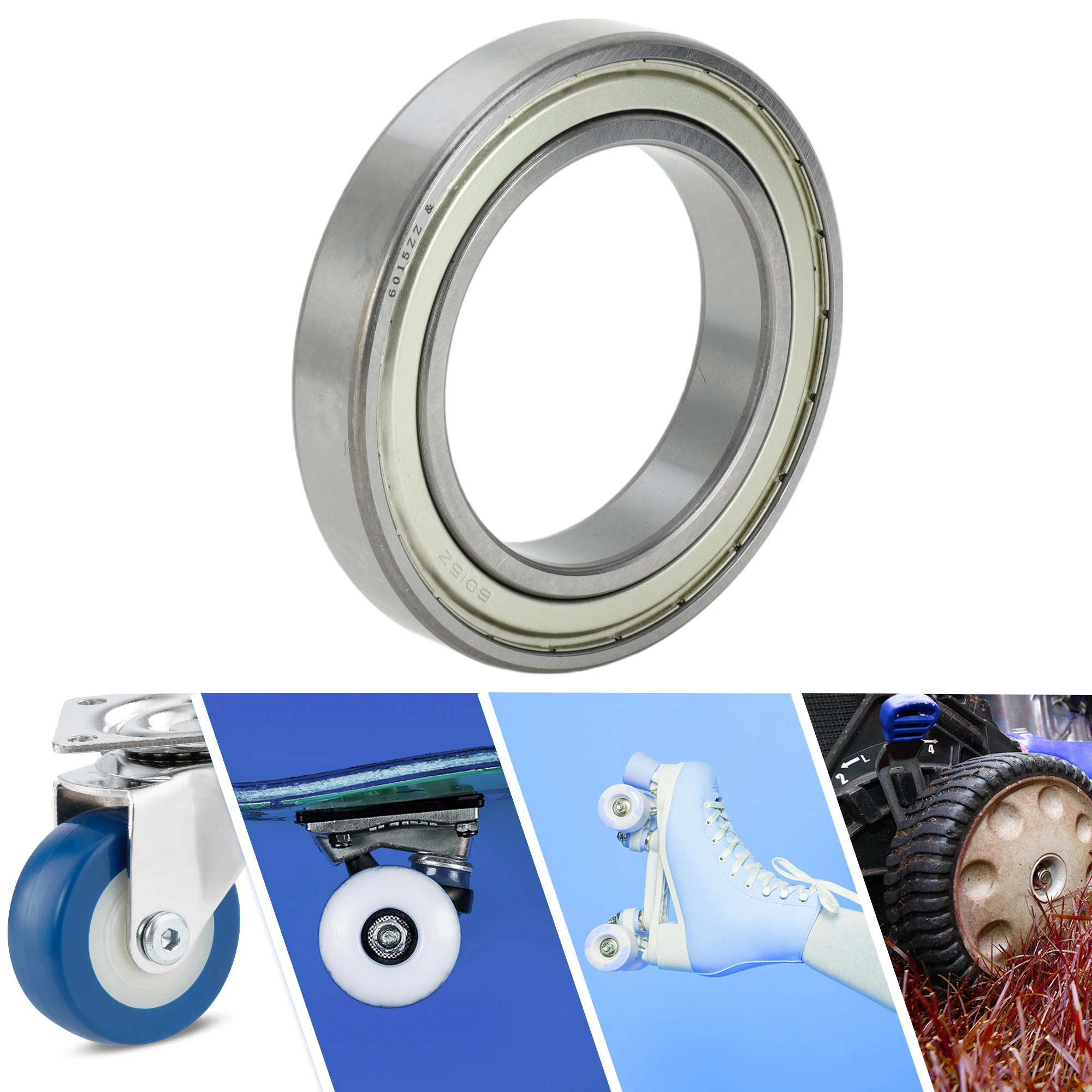Motoforti 6015ZZ & Deep Groove Ball Bearings P0 75x115x20mm Lubricated Bearings Double Metal Seal Scooter Skateboard Wheel