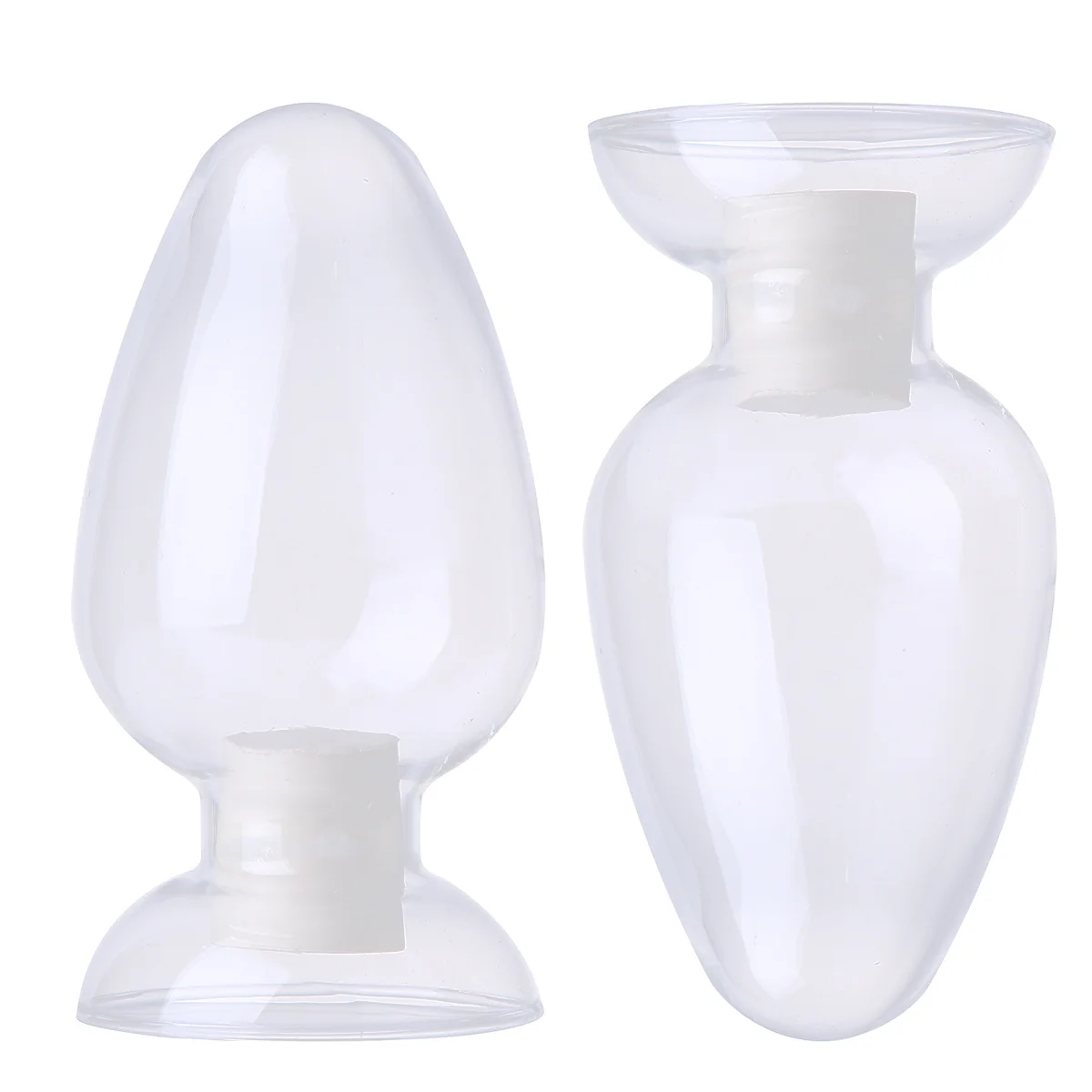 

2Pcs Glass Chicken Heart Shape Sample Bottles Polished Durable Scientific Display Conical Vials Sample