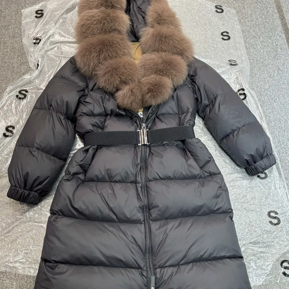 2025 Winter Thick Warm Duck Down Coat Female Parkas Waterproof Puffer Jacket Women Real Fox Fur Hooded
