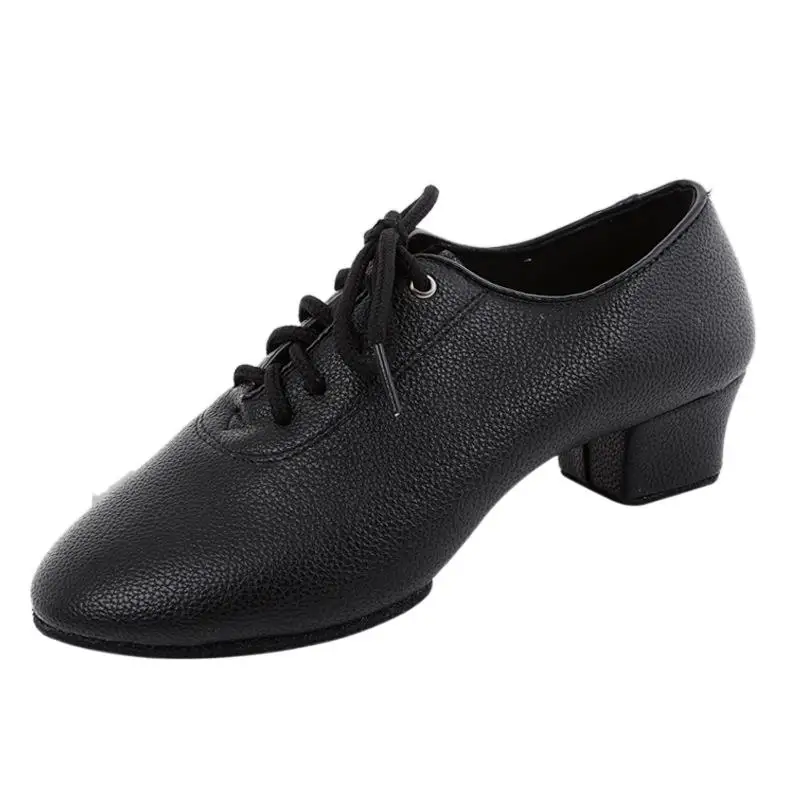 

Men's Latin Shoes Show Competition Dance Shoes Male Ballroom Shoes children's Black Latin Shoes For Boys Lace Up Dance Shoes