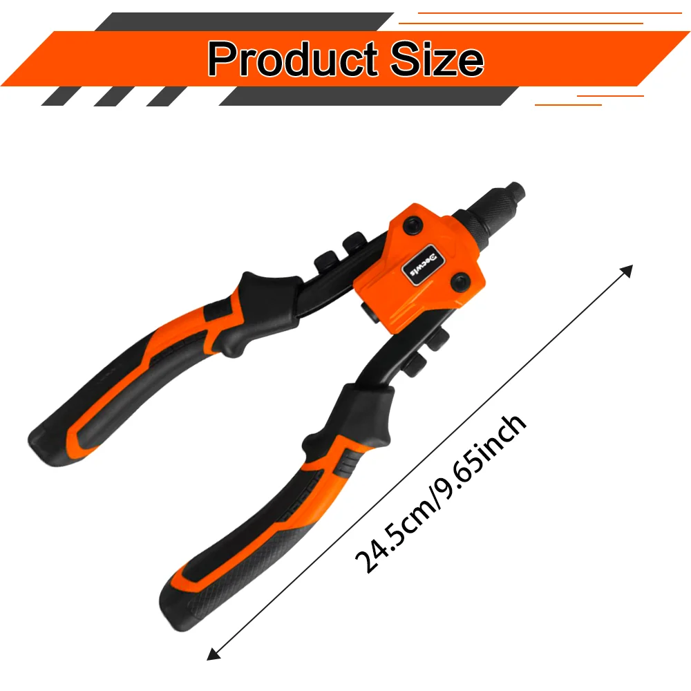Cordless Rivet Gun Set Manual Heavy Duty Pull Gun High Lever More Labor-saving Durable Material for Carpentry and Metalworking