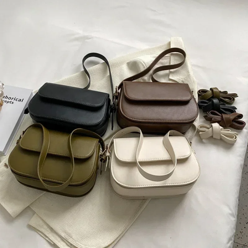 Advanced Texture Retro Small Saddle Bag Women 2025 New Popular All-Match Messenger Bag Fashion Underarm Bags Square Sling Bag