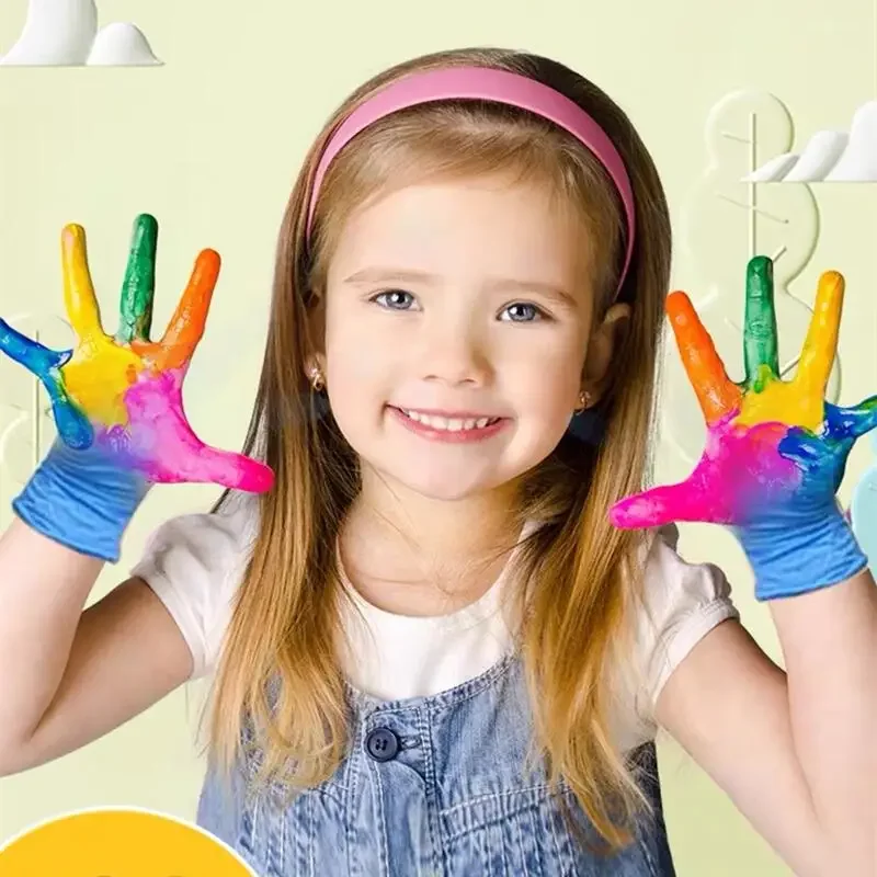 Disposable Nitrile Gloves for Kids Ages 5-15 Multipurpose Latex Free Food Service Gloves for Students Crafts Activities School