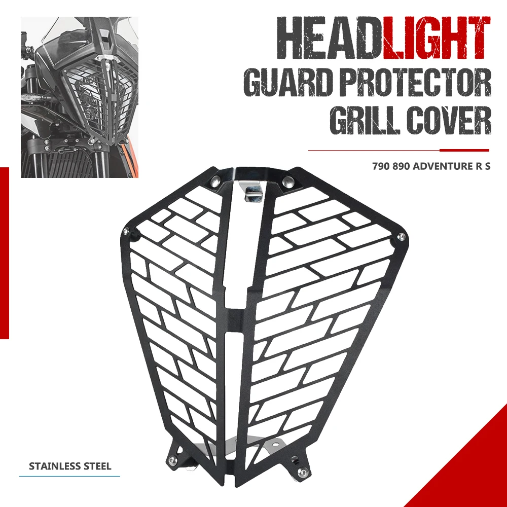 

Motorcycle Accessories Headlight Protector Guard Front Head Lamp Grill Protection Cover FOR 790 890 Adventure /R/S 2018-2023