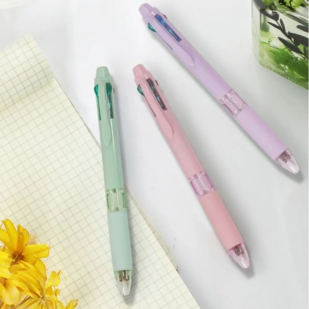 

6 шт. 4 в 1 разноцветные шариковые ручки с резиновой ручкой, мягкая многоцветная выдвижная ручка, креативные канцелярские принадлежности, шариковая ручка-ролик