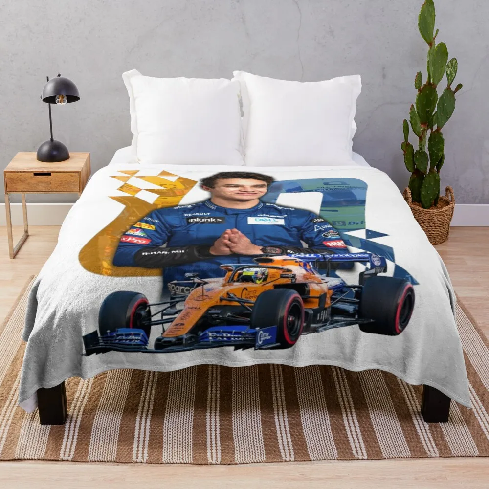 

Lando Norris #4 - racing design Throw Blanket textile for winter home