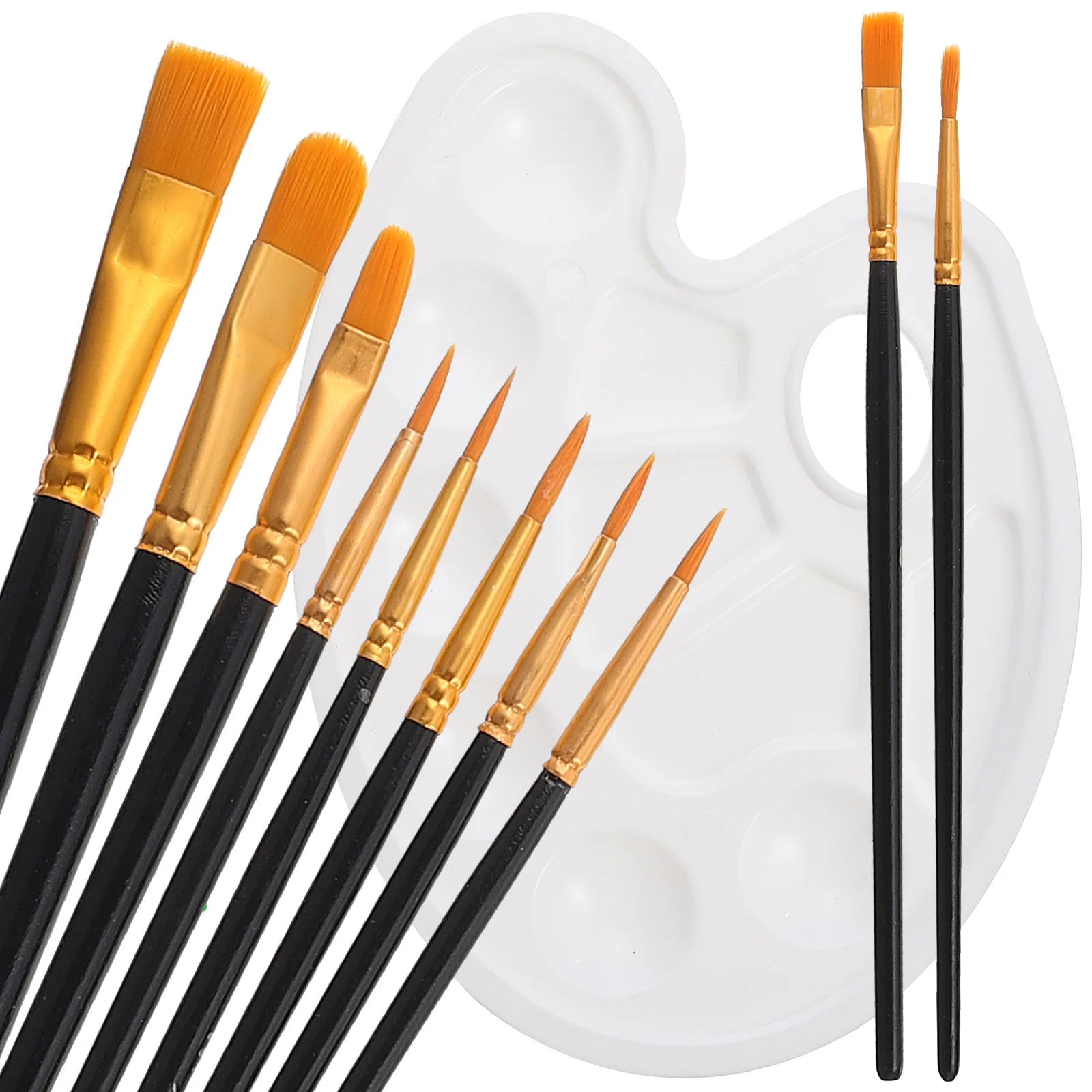 

1 set Oil Painting Brush Set Professional Watercolor Brushes Metal Travel Color Pens Mixing Plate Paint Tools