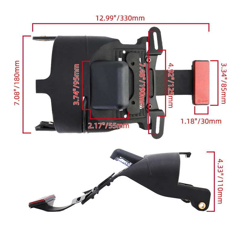 Motorcycle License Plate Kit Rear Fender LED Display Bracket With Light For Harley Sportster XL883 XL1200 Iron 883 XL 1200 X48 view 6