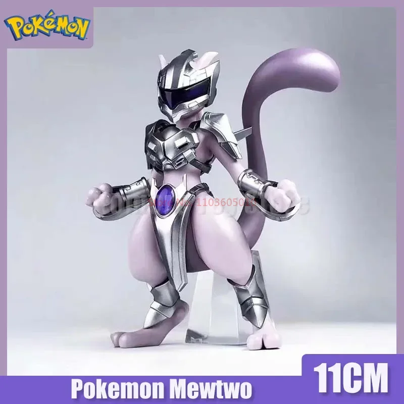 11cm Pokemon Anime Figure Mewtwo Figure Steel Mewtwo Action Figurine Pvc Statue Model Collection Decorations Toys For Kid Gifts