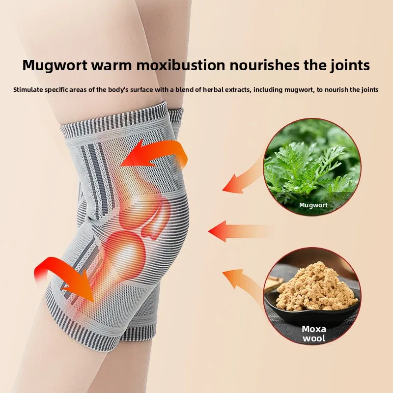 Graphene Self-heating Sports Knee Pads Wormwood Warm Knee Supports for Men Women with Old Cold Leg