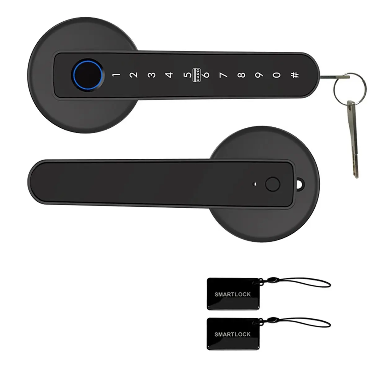 A89X Fingerprint Door Lock, Biometric Smart Door Knob with Keypad, APP Control Door Handle for Bedroom Hotel Office Apartment