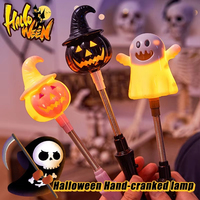 D5 LED Halloween Pumpkin Hand Shaker Flashlight Halloween Glowing Light Decor Day The Dead Mexico Halloween Party Kid's Torch