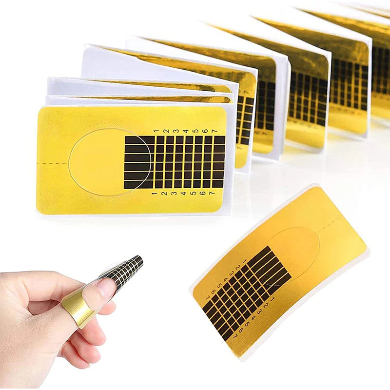 Golden Nail art paper tray rectangular light therapy crystal nail extension fishtail style nail glue finger tray