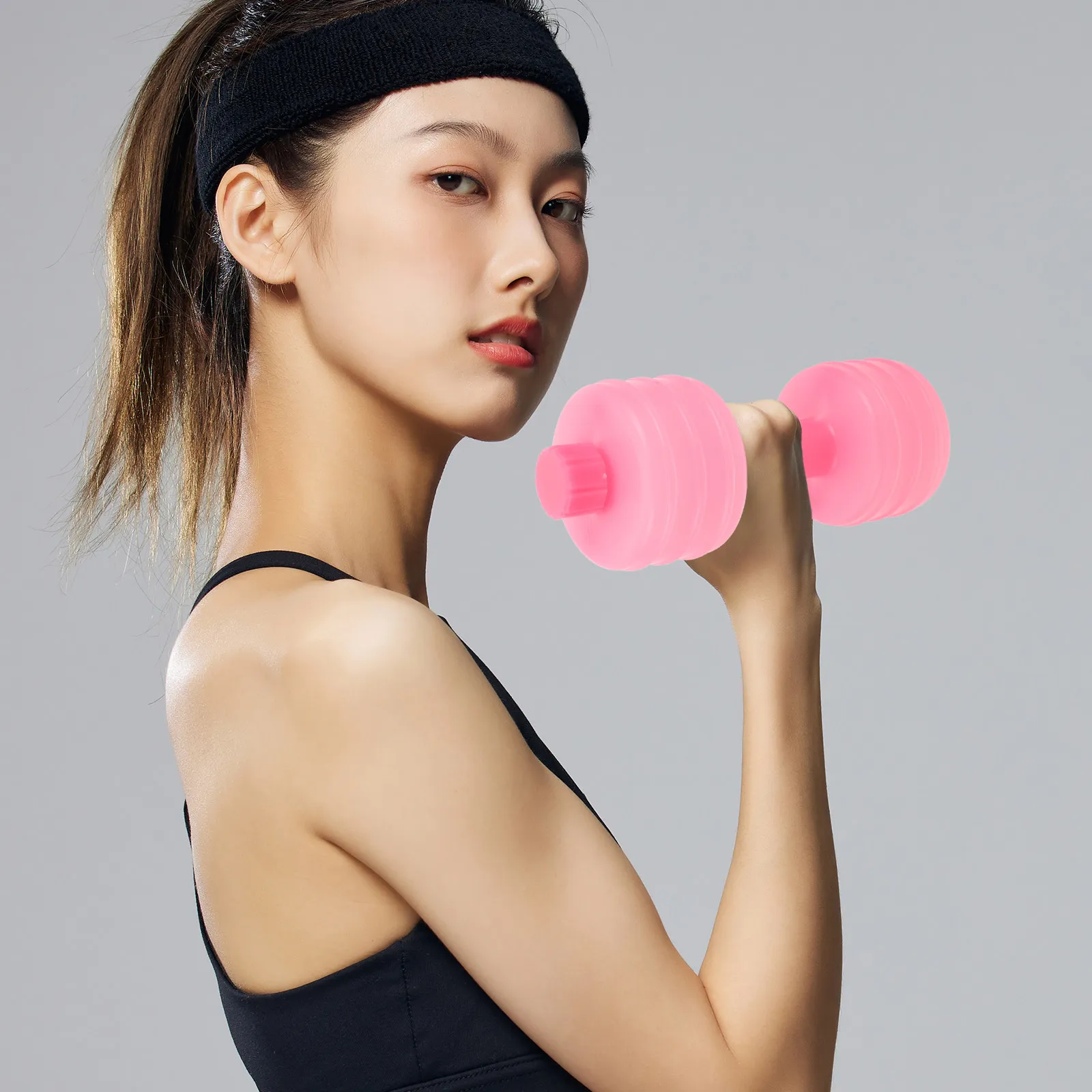 2Pcs Dumbbell Water Bottles Plastic Adjustable Weight Fitness Bottles for Women Home Office Gym Arm Waist Shaping