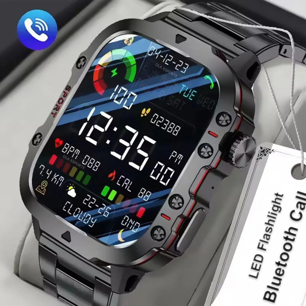 

Новые умные часы 2025 года, 1,96-дюймовый экран, 420 мАч, Bluetooth-вызов, голосовой помощник, часы, спортивные водонепроницаемые умные часы для фитнеса для мужчин