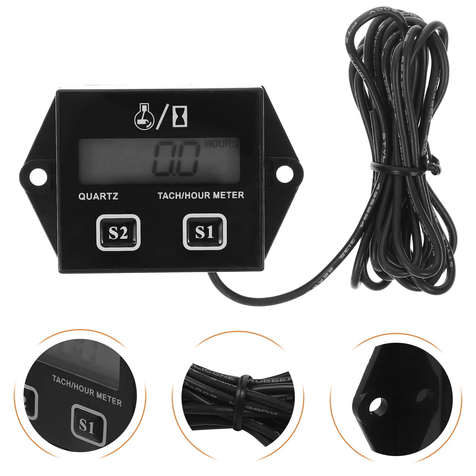 

1Set Digital Tachometer Chainsaw Tach Gauge Multifunctional Display for Small Engines Atv Utv Rv Small Engine Tachometer