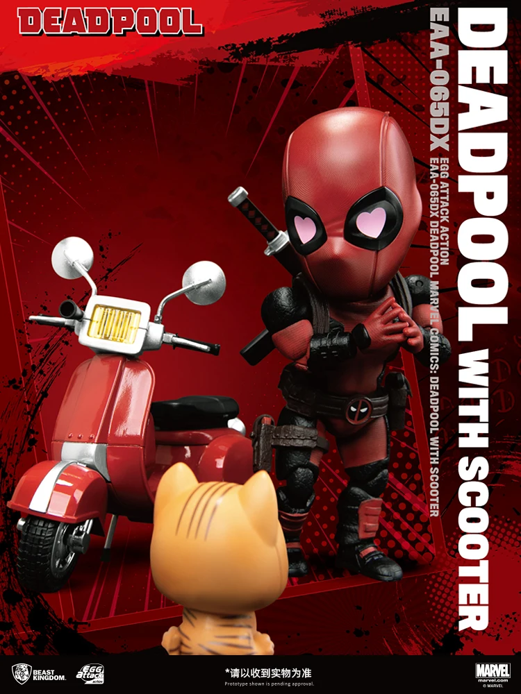 Genuine Deadpool Edition Q Motorcycle Wade Winston Wilson Eaa-065dx Anime Character Model Collection Action Toy Tabletop Pieces