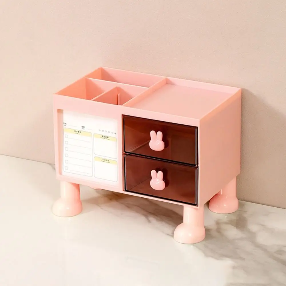 Durable Rabbit Handle Pen Holder High-capacity Drawer Pencil Storage Box Cute Detachable Stationery Organizer Office