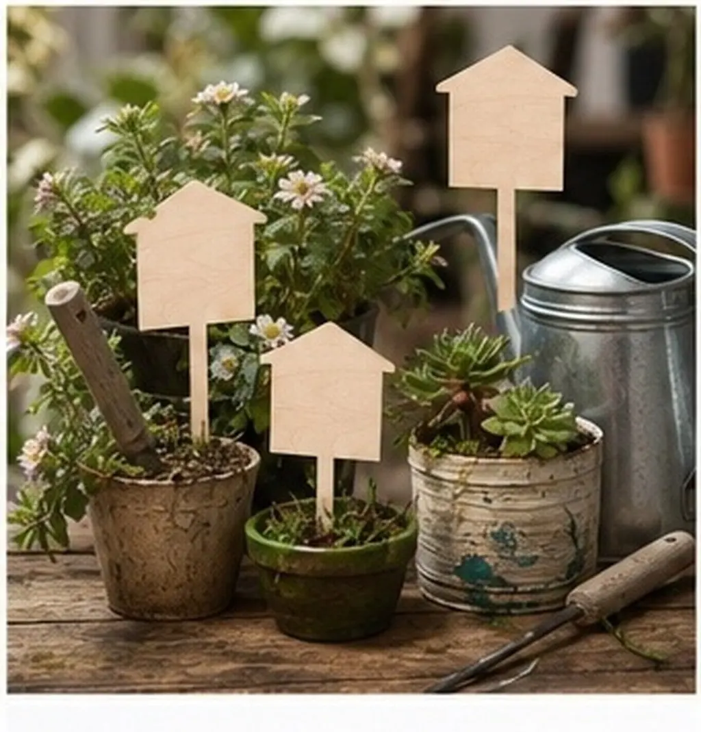 50Pcs Blank Wooden Plant Labels for Flower Pot Flower Bed Indoor Outdoor Gardening Stakes Plant Classification Signs Garden