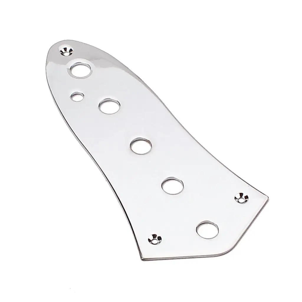 Shiny Steel 5 Holes Control Plate for Jazz Bass Control Plate Guitar Chrome