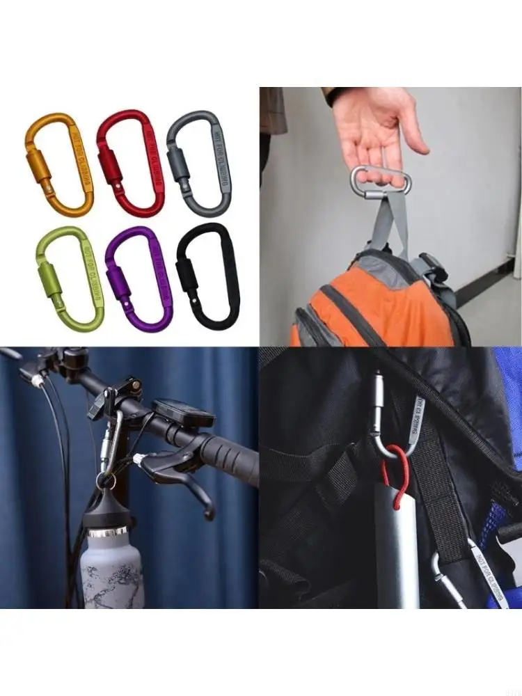 Heavy Duty Twistlock D-Shape Buckle Rock Climbing Carabiner Replacement Aluminum Alloy Mountaineering D Ring Clip 