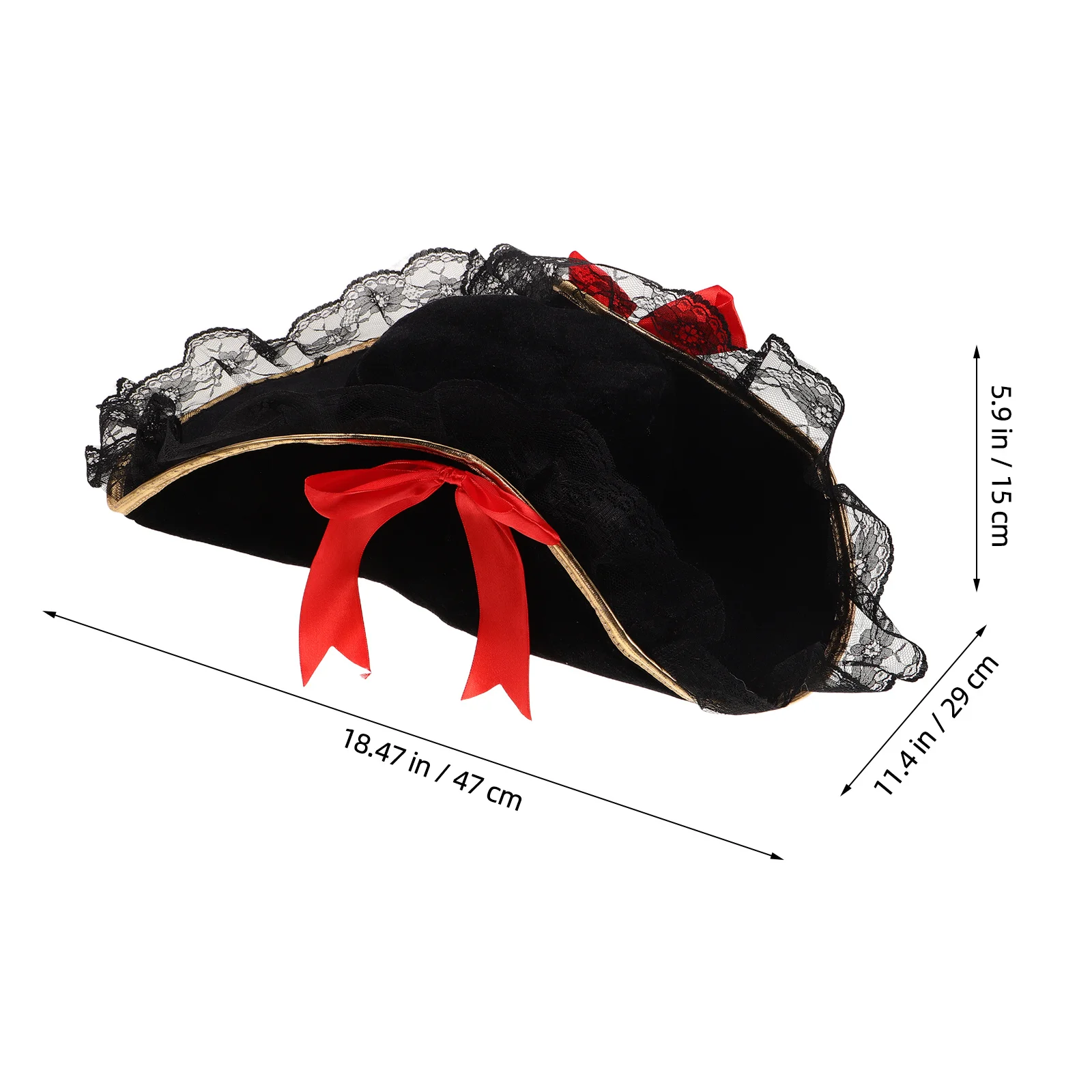 5 pezzi 5 pezzi costume da festa di Halloween accessori da pirata femminile cappello in maschera puntelli cosplay neri