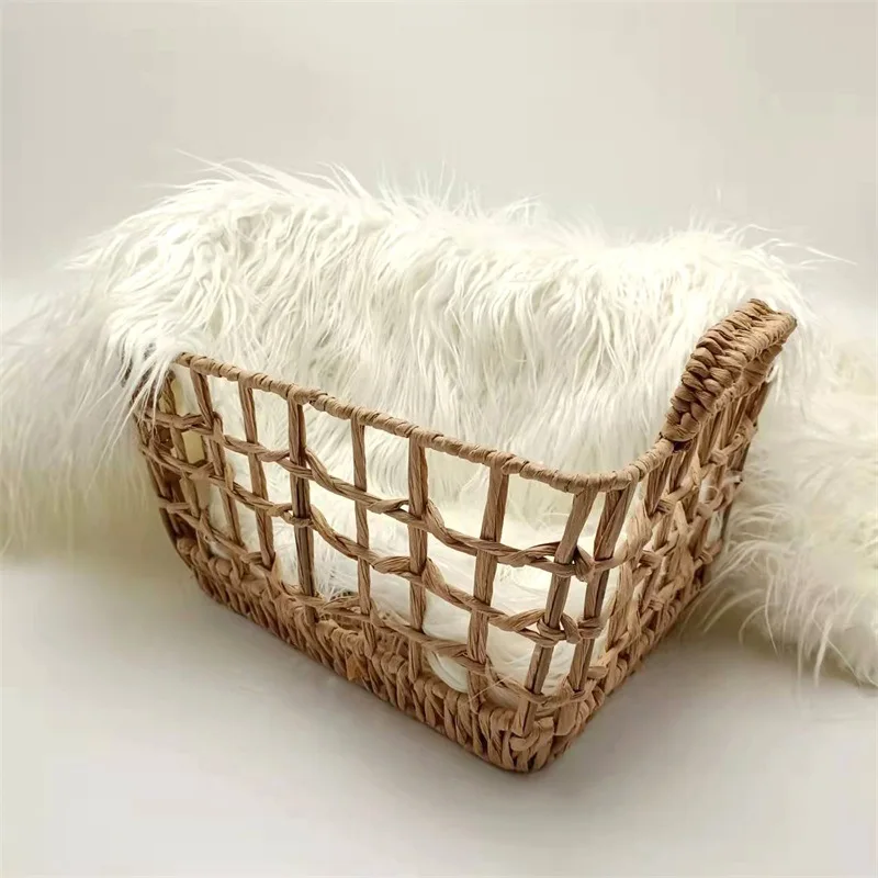 Baby Basket Vintage Rattan Baby Bed Weaving Baskets Newborn Photography Props Photography Studio Photo Shoot Photo Furniture