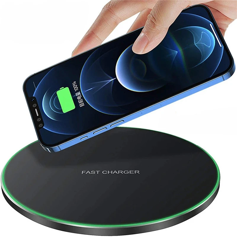 15W Wireless Charger For iPhone 16 15 14 13 12 XS Max Mini X XR 8 Induction Fast Wireless Charging Pad For Samsung Xiaomi Huawei