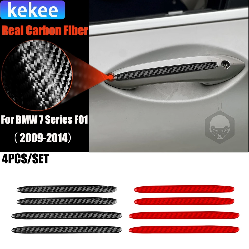 

Carbon Fiber Car Accessories Door Handle Strip Exterior Trim Cover Soft Sticker For BMW 7 Series F01 730li 740li 750li 2009-2014