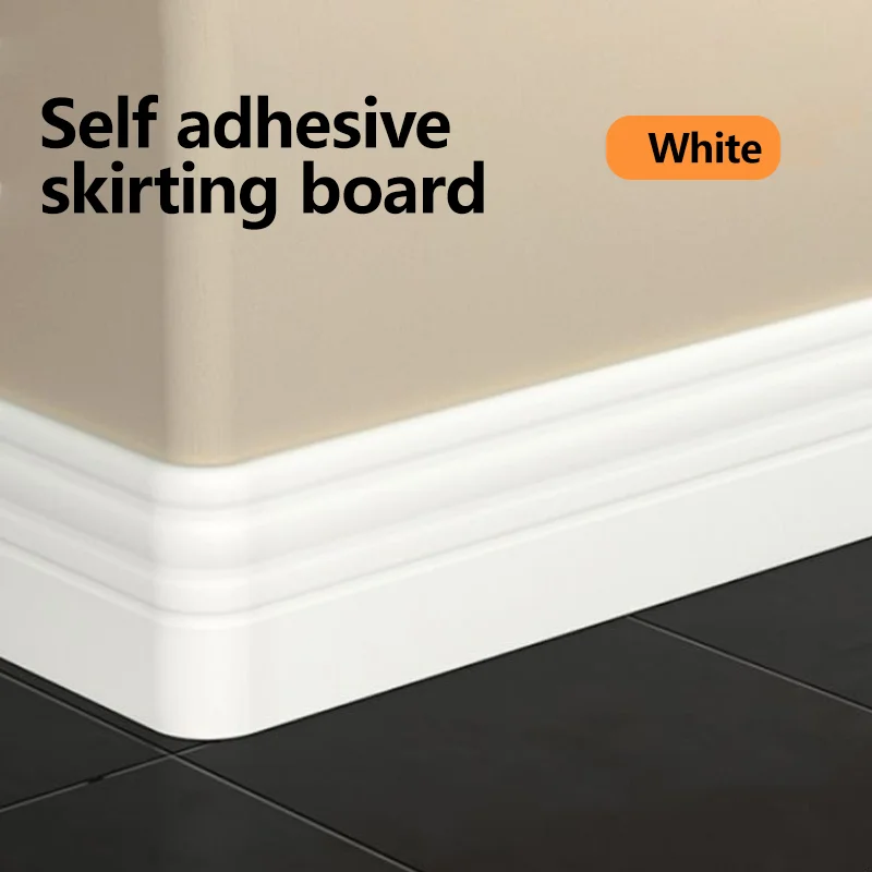 Self Adhesive Skirting Board - Tear and Stick, Suitable for windows, Doors, Cabinets - Modern Decorative Style, Easy to Install