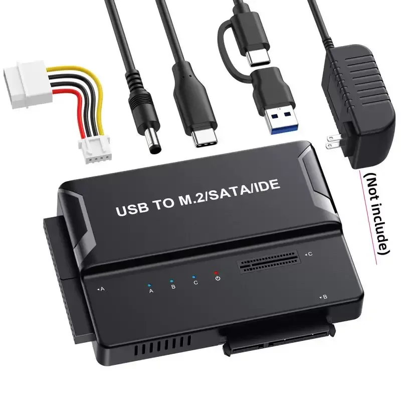 for NVME Hard Disk Adapter 3 in 1 USB C A to SATA 22P NVME IDE Converter Cable Simultaneous Connection Multi Interface Data