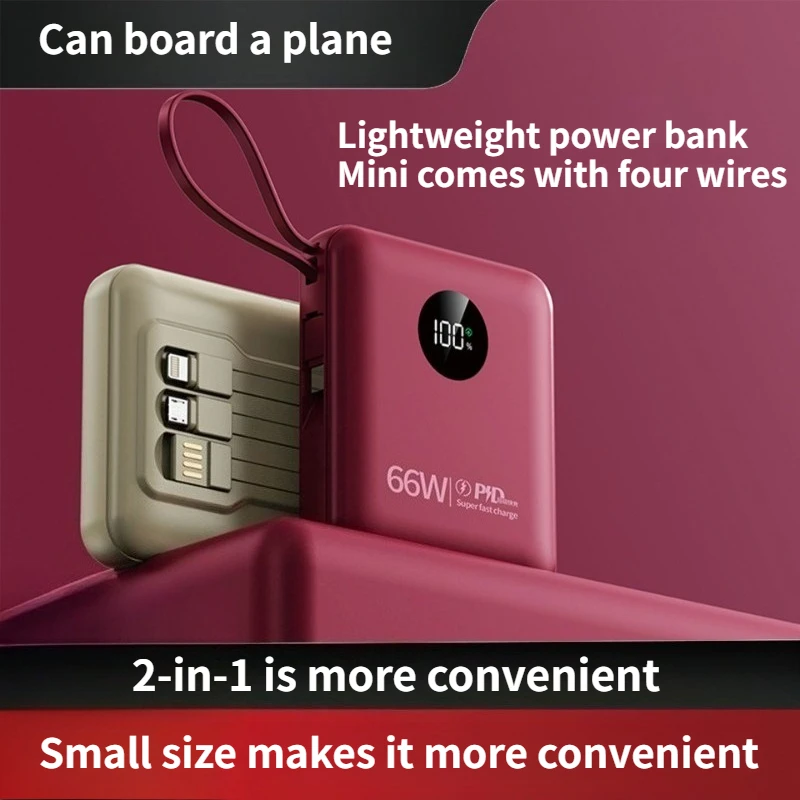 Comes with A Built-in Mini Super Fast Charging 66W Power Bank 10000mAh Large Capacity Portable Power Bank