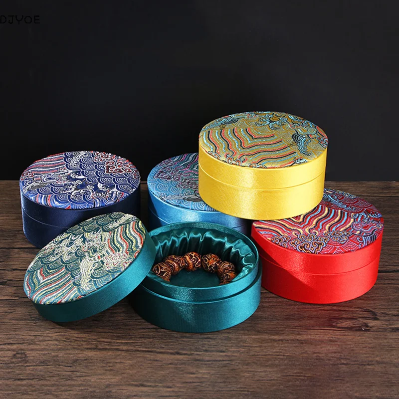 

Retro Tassel Necklace and Jade Bangle Storage Container, Chinese Brocade Styled Jewelry Packaging Box