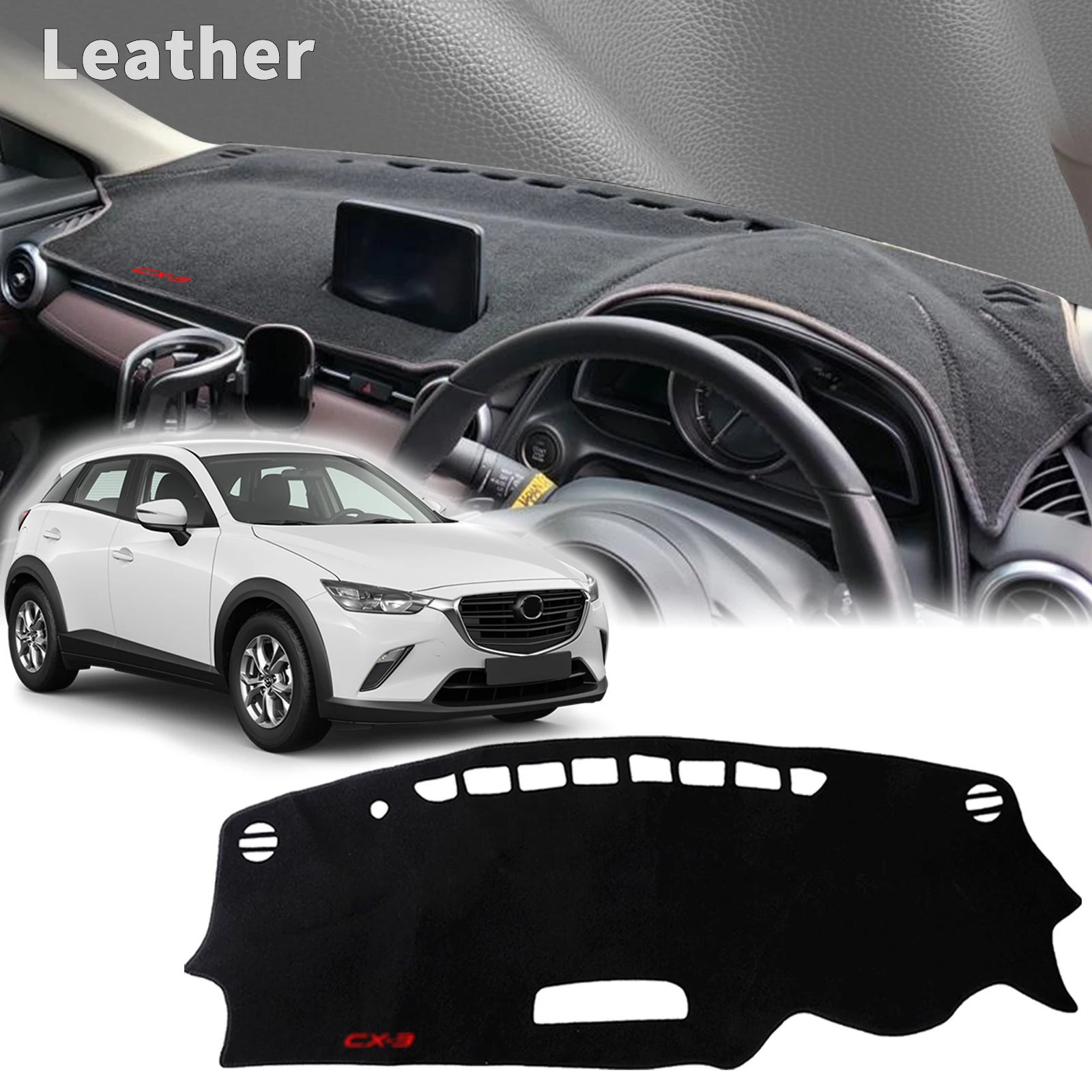

fit for Mazda CX-3 CX 3 CX3 2014 2015 2016-2023 Car Accessories Dashmat Protective Carpet Dashboard Cover Pad DashMat Sunshade