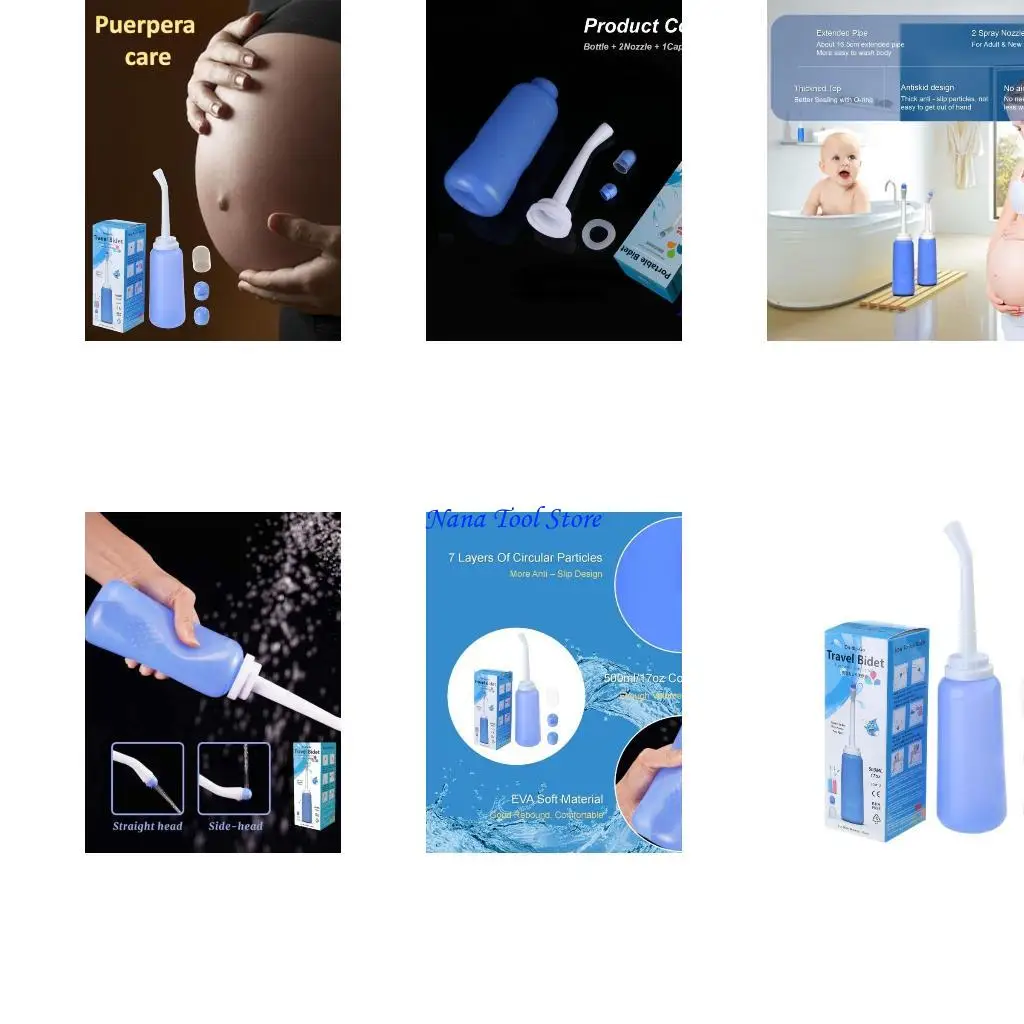 

31GJ 1 Set Portable Hand Shower Travel Bidet Cleaner Hygiene Wash Sprayer Women