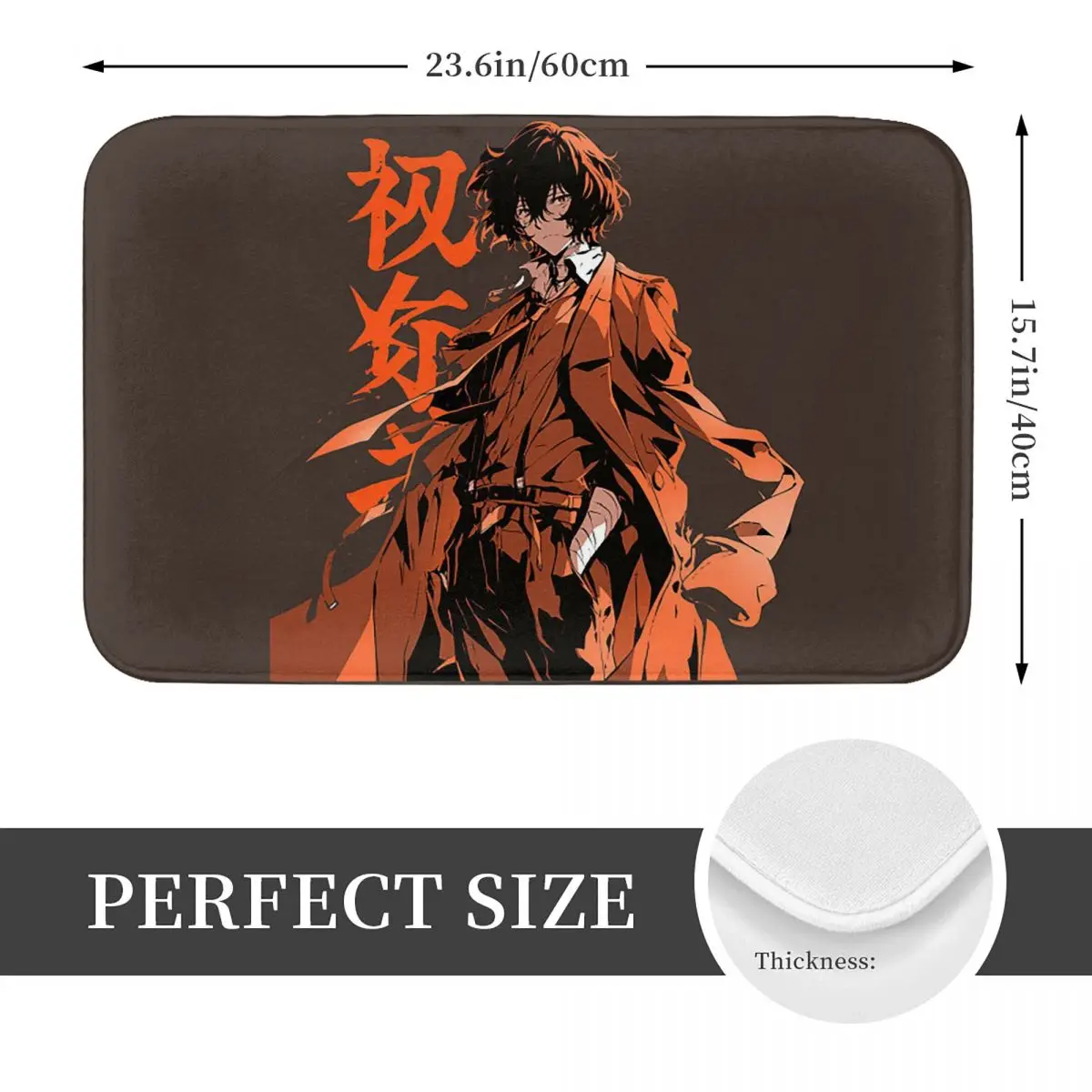 Dazai Osamu Bungo Stray Dogs Anime Doormat Cushion Carpet Rug Kitchen Entrance Home Floor Mat for Living room Footpad Mats