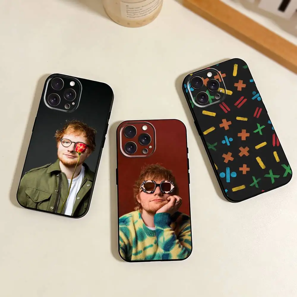 Coque de téléphone Singer E-Ed Sheeran pour iPhone 17, 16, 15, 14, 13, 12, 11 Plus, Pro Max, XS, en silicone souple noir