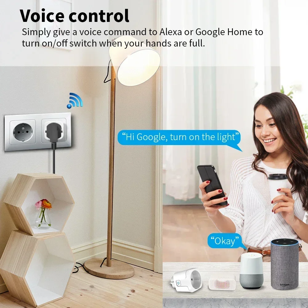 Picture 6: EU Plug Tuya Zigbee Smart Socket 20A Power Monitor App Remote Control ZigBee Hub Required Voice Control Alexa Google Assistant
