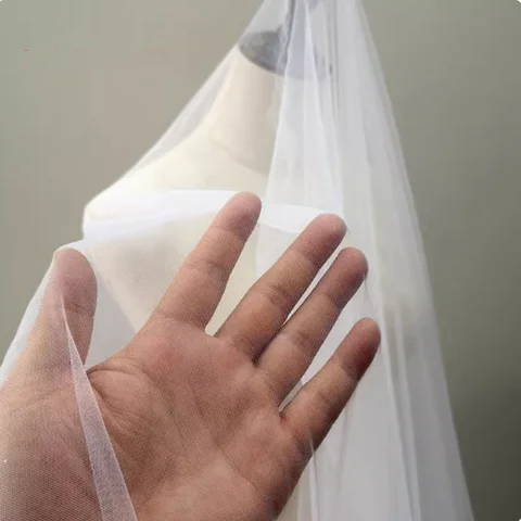 White Ivory Beige Off White 150cm Width Soft Mesh Tulle Fabric Swiss Sheer Tulle for Illusion Bridal Veils Wedding Dress