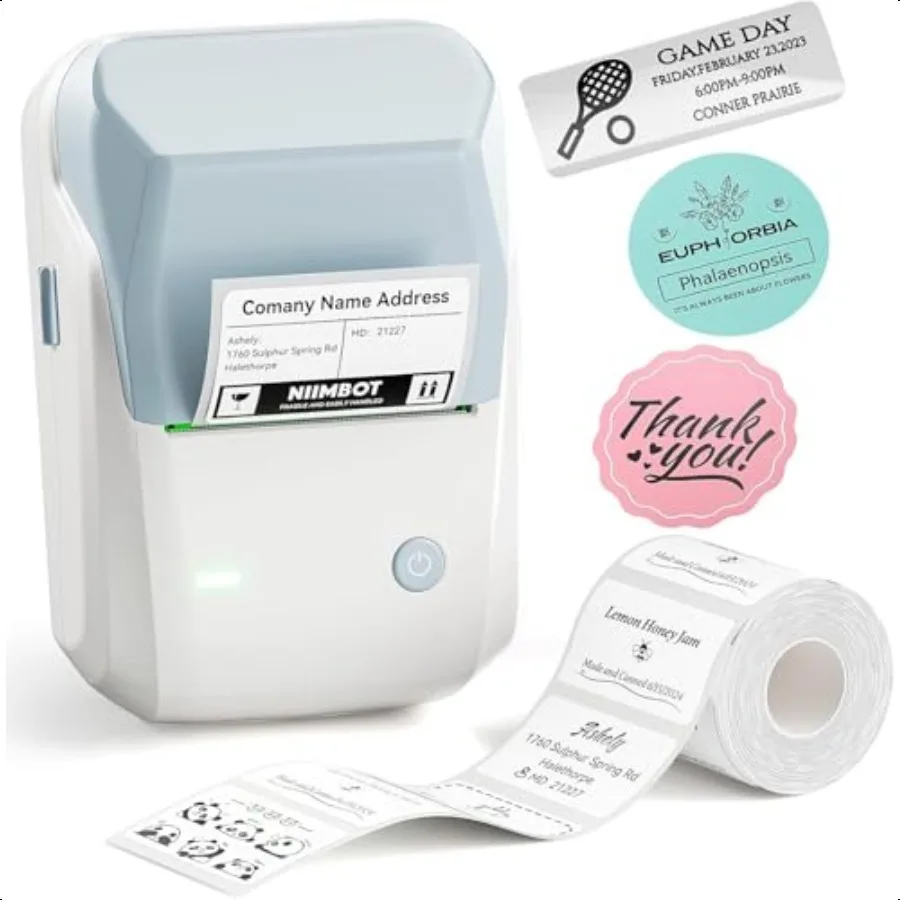 

B1 Label Maker hine с ленточным термопринтером для этикеток Простой в использовании для офиса и дома 2-дюймовый Label Maker с этикеткой 2 x 1,18 дюйма