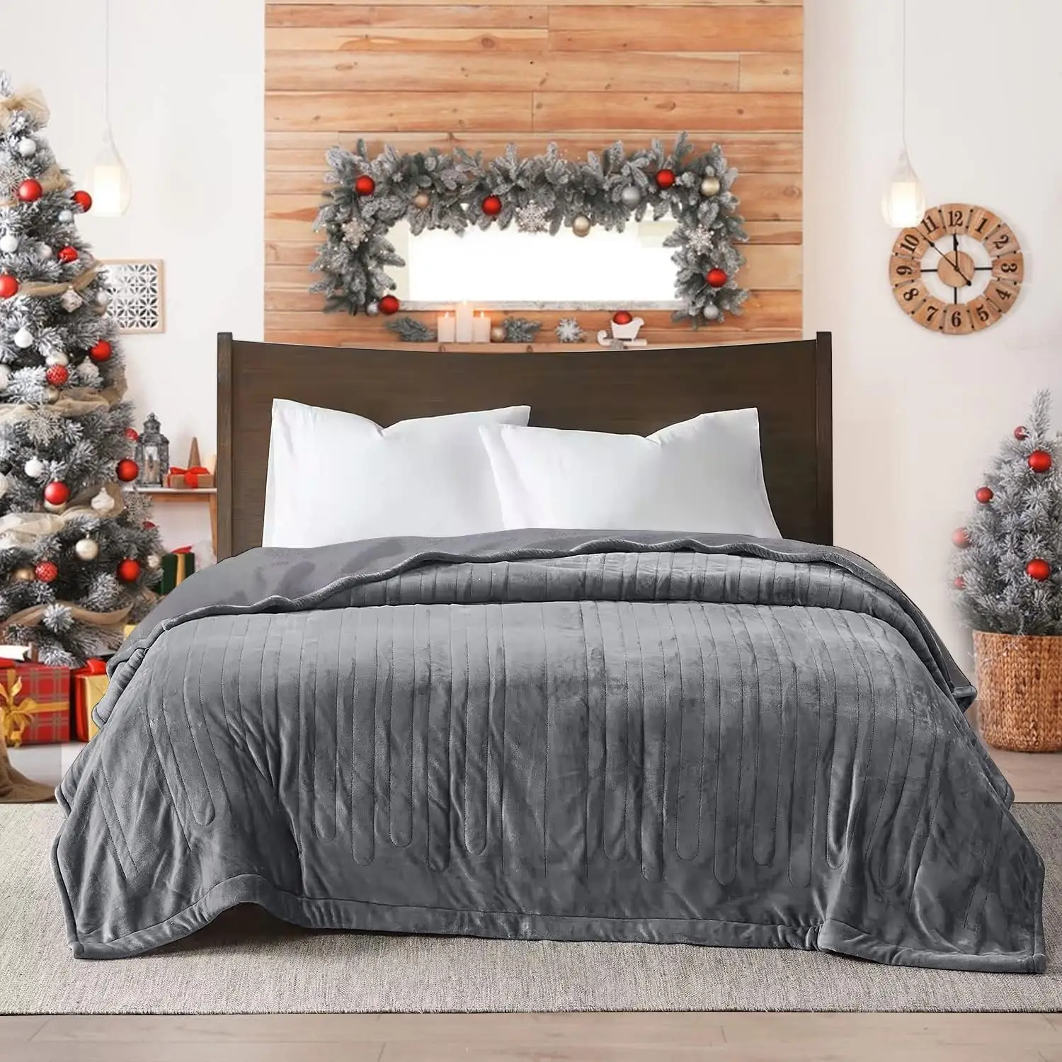 

King Size Heated Electric Blanket with Dual Control, 10 Heat Settings, Auto Off & Machine Washable