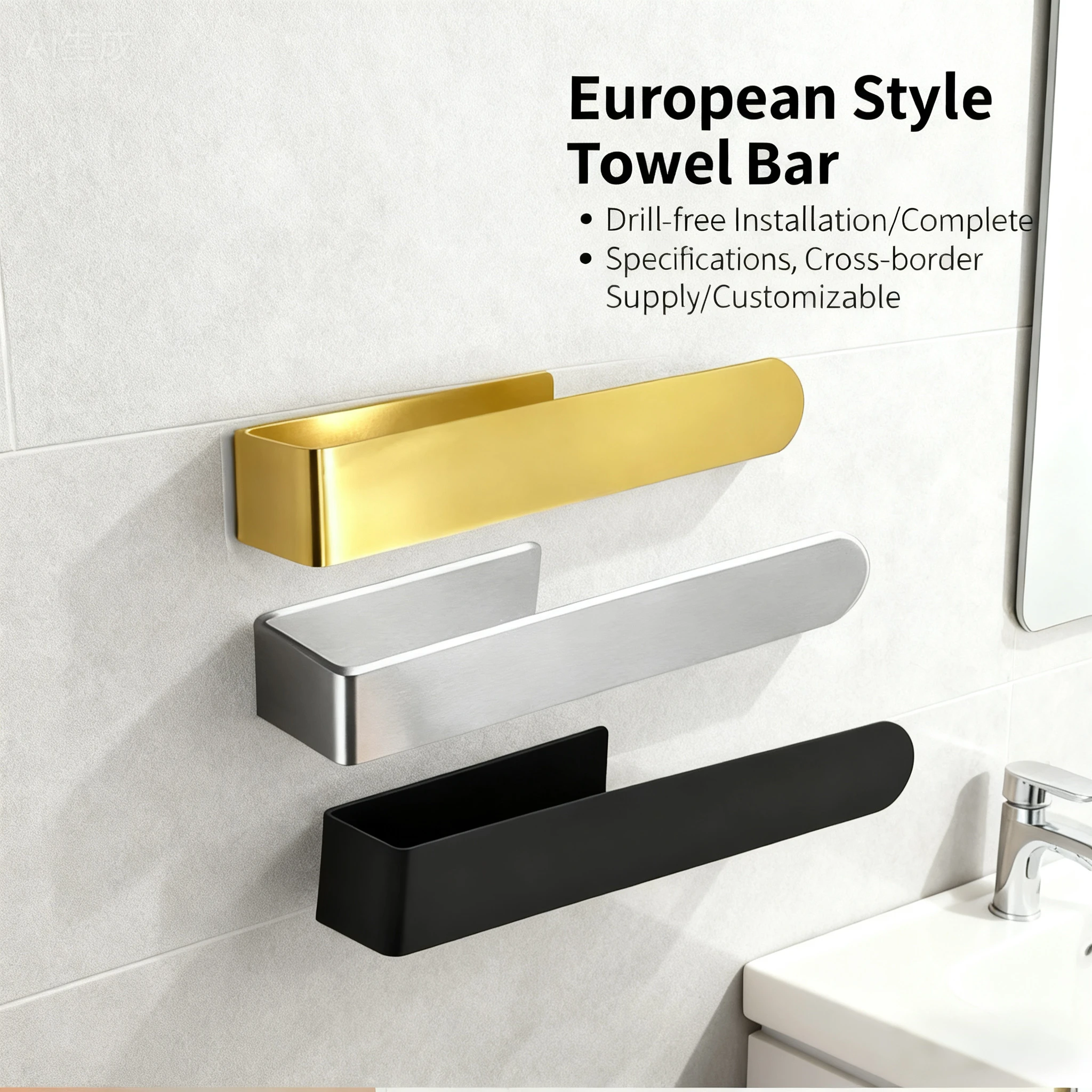 

Вешалка для полотенец из нержавеющей стали, неперфорированная вешалка для полотенец, вешалка для ванной комнаты, самоклеящаяся вешалка для полотенец для ванной комнаты, кухни, вешалка для полотенец для рук, бытовая