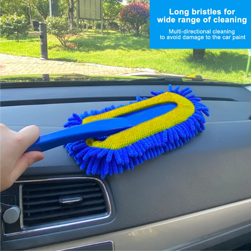 SEAMETAL Car Cleaning Mop Dust Removal Wash Brush Scratch-Free Microfiber Car Collector Duster Clean Kit Car Detailing Wash Tool