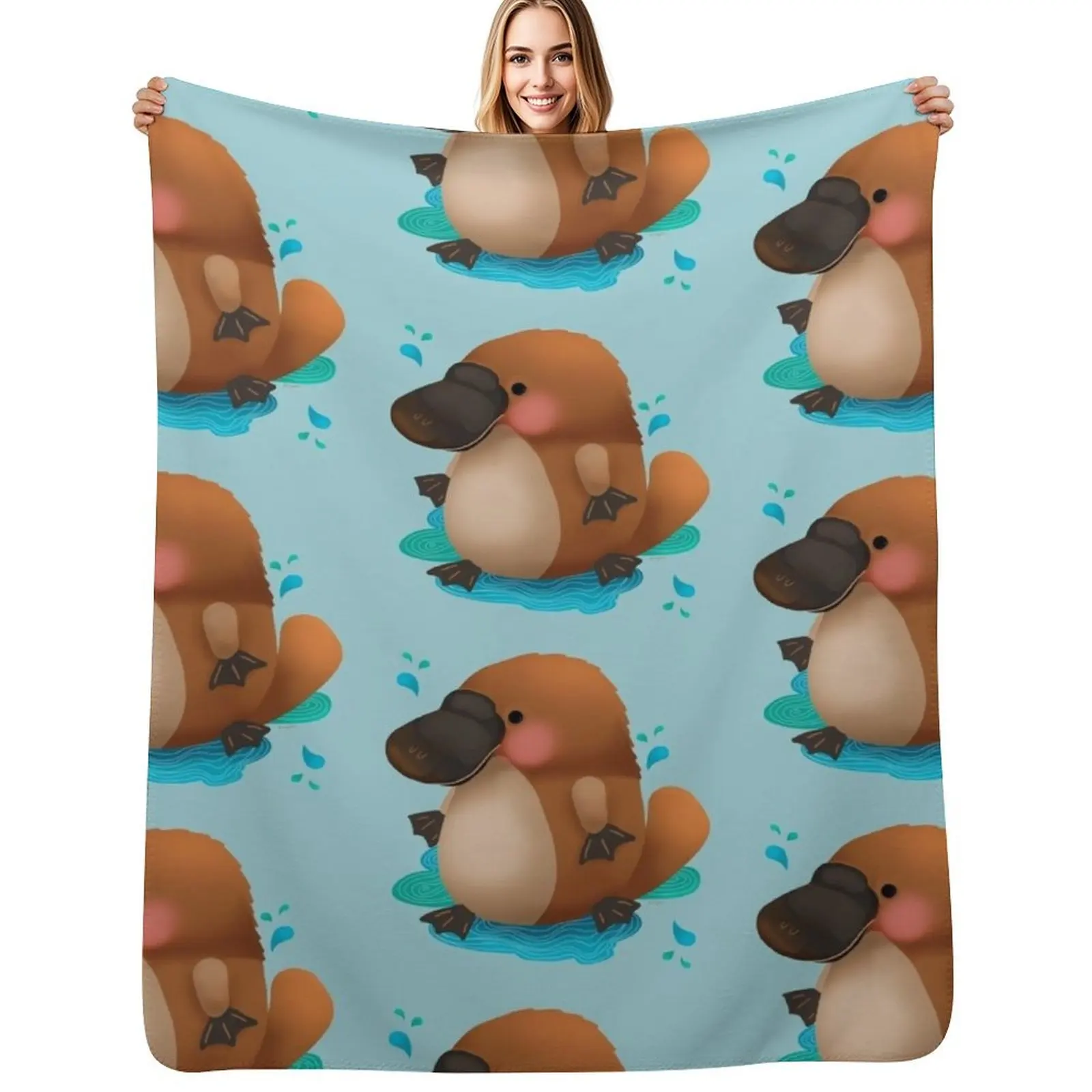 

Platypus Puggle Throw Blanket Kid'S Multi-Purpose Decoratives christmas gifts Blankets