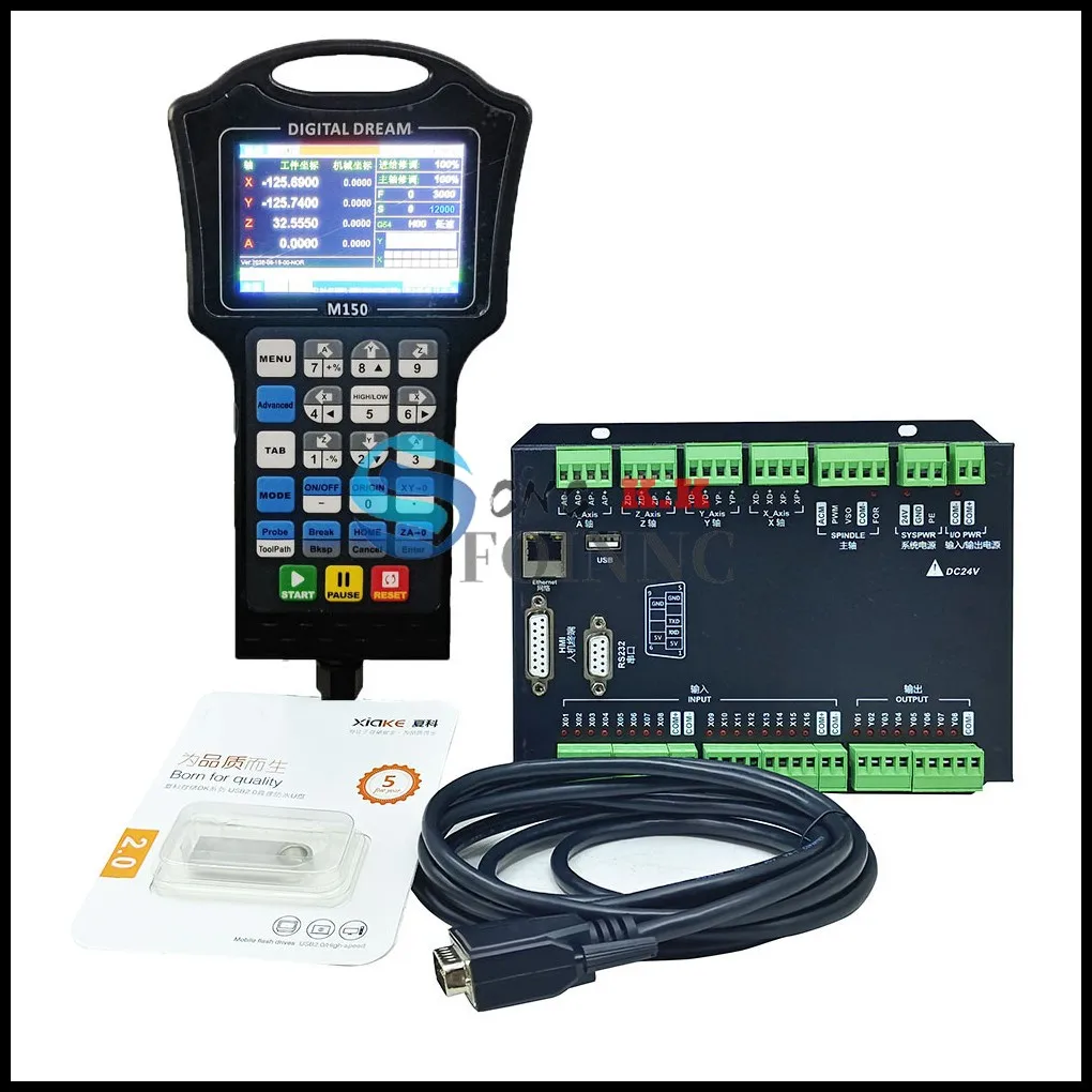 

HOT Handheld M150 3-axis 4-axis engraving machine controller CNC motion control system 500MHz 1G memory G code instead of mach3