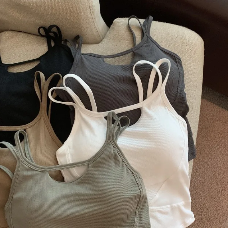 سترات صيفية بدون أكمام للنساء للجري رياضية كاجوال مع وسادة صدر ملابس داخلية عصرية قابلة للتنفس وأرق ومثيرة سترة قصيرة